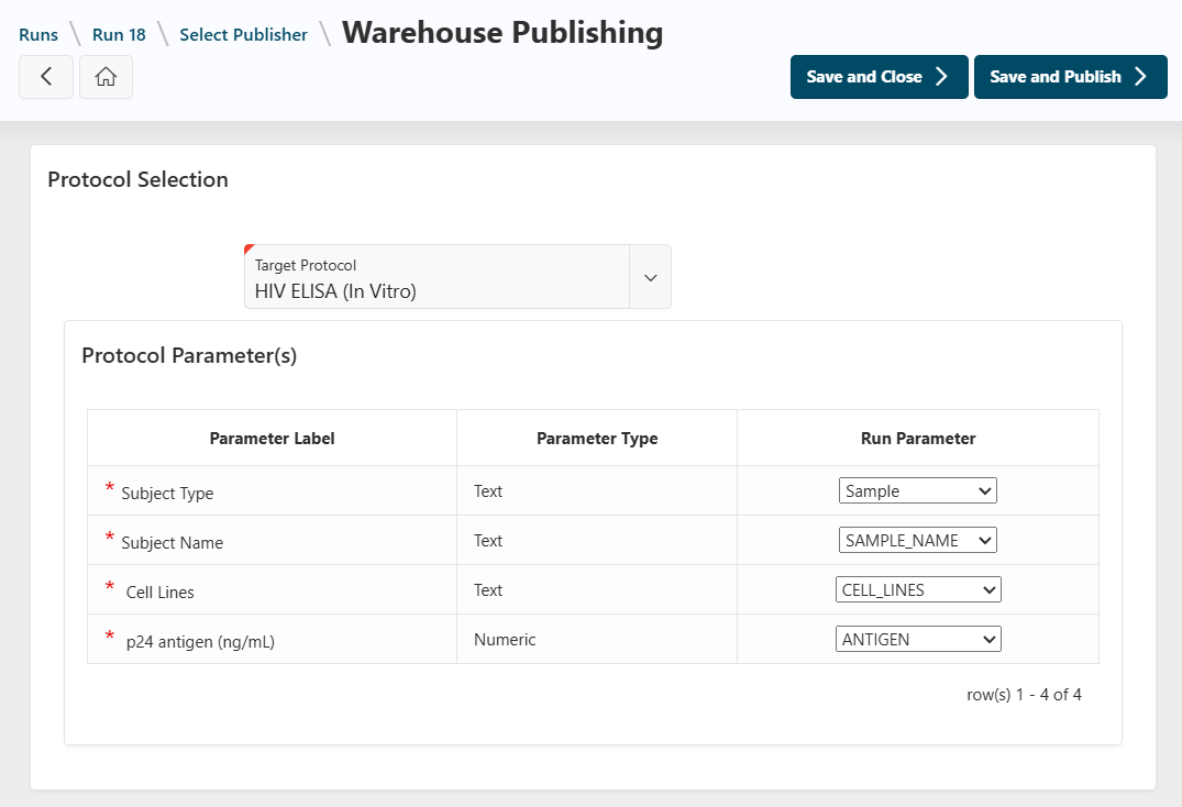 Warehouse publisher page